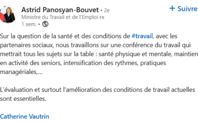 La ministre parle de santé au travail